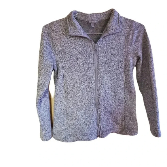 🧚Host Pick🧚 Talbots gray full zip long sleeve cozy sweatshirt Size P - Picture 1 of 3